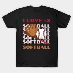 I love Softball My Favorite Softball Player Calls Me Mom Gift for Softball T-Shirt